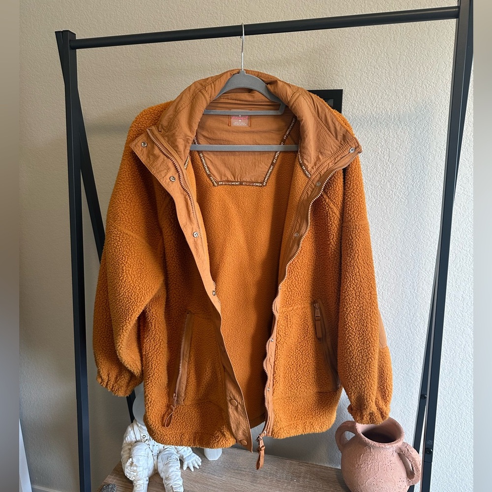 Free People Hit The Trails Fleece Jacket - Toasted Coconut (XS)